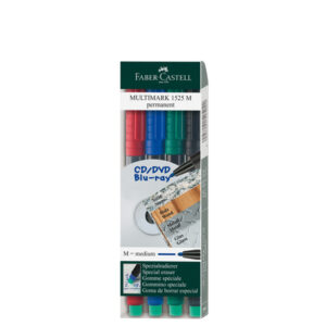 BUSTA 4 COLORI PENNARELLO MULTIMARK 1,0mm MEDIO FABER-CASTELL