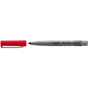 SCATOLA 12 MARCATORI POCKET 1445 ROSSO P.TONDA PERMANENTE BIC