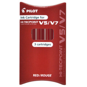 SET 3 REFILL ROLLER HI-TECPOINT V5-V7 RICARICABILE ROSSO BEGREEN PILOT