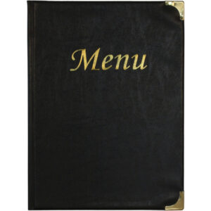 PORTA MENU' A4-31,5x24cm NERO in PVC BASIC con 4+2 BUSTE FISSE