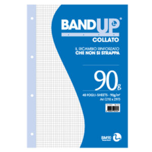 BLOCCO COLLATO FORATI RINFORZATI BANDUP A4 90gr 40fg 4mm BM