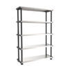 SCAFFALE PPL 5 RIPIANI METALLO 119x45x185cm GRIGIO/NERO TERRY