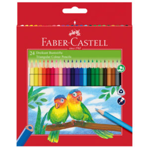 ASTUCCIO 24 PASTELLI COLORATI TRIANGOLARI ECO + TEMPERINO FABER CASTELL