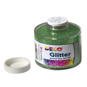 Barattolo glitter grana fine 150ml verde art.130/100 DECO