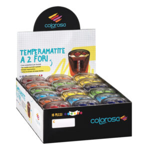 Display 18 temperamatite a 2 fori colori assortiti RiPlast