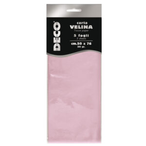 Busta 5 fogli carta velina 20gr 50x76cm rosa DECO