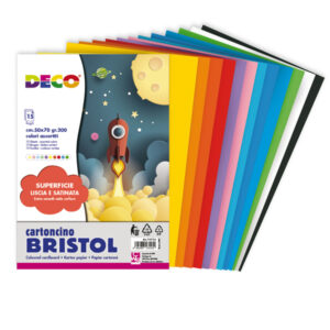 Busta di carta Bristol 15 fg colori 50x70cm colori assortiti DECO