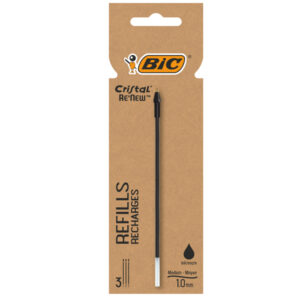 Blister 3 refill Cristal Re'New 1mm nero BIC