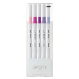 Astuccio 5 fineliner EMOTT tratto 0.4mm colori ass. Floral Uni Mitsubishi