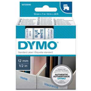 NASTRO DYMO TIPO D1 (12MMX7M) BLU/BIANCO 450140