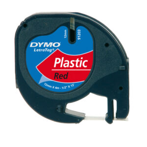 NASTRO IN PLASTICA DYMO LETRATAG 12MMX4M ROSSO 912030