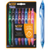 Astuccio 8 penna sfera scatto colori assortiti Gelocity quick dry BIC