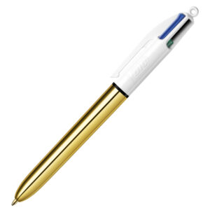 Scatola 12 penne sfera a scatto 4Colors Shine oro BIC