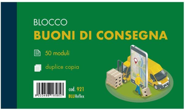 BLOCCO BUONI CONSEGNA 50 FOGLI DUPLICE COPIA F.TO 17X10