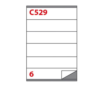 etichetta adesiva c/529 bianca 100fg a4 210x48mm (6et/fg) markin