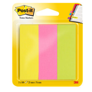 segnapagina post-it 671-3 (300fg) 3colori index 25x76mm in carta