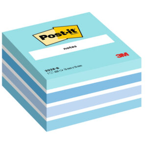 blocco cubo 450foglietti post-it 76x76mm 2028-b pastello blu