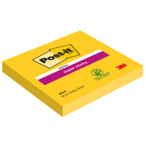 blocco 90foglietti post-it super sticky 654-s 76x76mm giallo oro