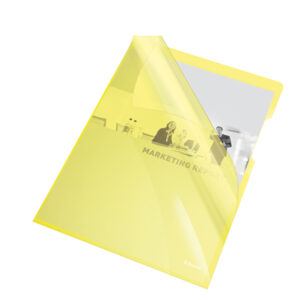 25 cartelline a l 21x29,7 pvc liscia cristallo giallo esselte
