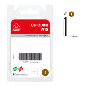 chiodini s/testa w15 in blister da 2000 c. ro-ma