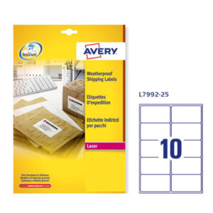 poliestere adesivo l7992 bianco imperm 25fg a4 99,1x57mm (10et/fg) las