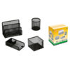 set scrivania 4 accessori in rete metallica nero 1424 lebez