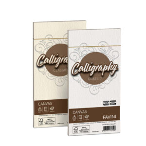 25 buste calligraphy canvas 110x220mm 100gr 01 bianco