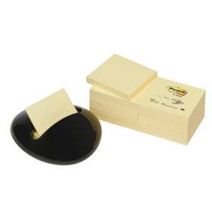 dispenser stone nero+12 ricariche 100fg post-it z-notes 76x76mm giallo canary