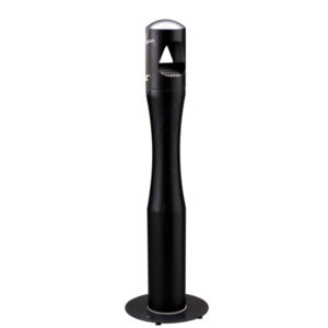 portacenere a colonna h108cm in acciaio nero