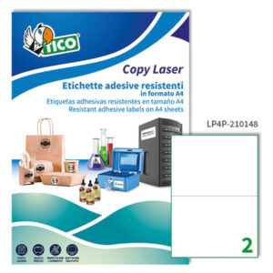 poliestere adesivo lp4p bianco 70fg a4 210x148mm (2et/fg) laser tico