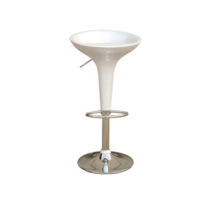 sgabello bar in abs e acciaio h55/78cm bianco