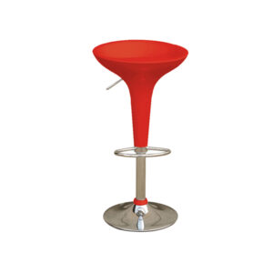 sgabello bar in abs e acciaio h55/78cm rosso