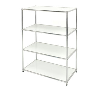 libreria 4 ripiani acciaio/bianco 80x40cm - h120cm easy system