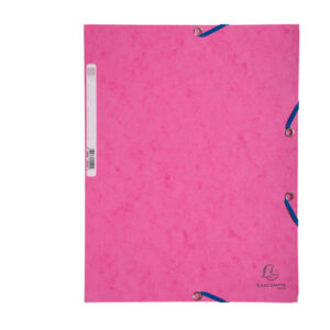 cartella con elastico 24x32cm rosa cartoncino lustre' 425gr