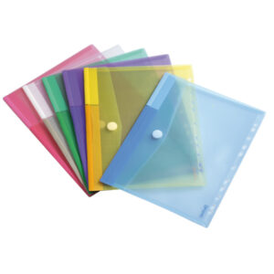 set 12 buste forate ppl con velcro colori assortiti tarifold