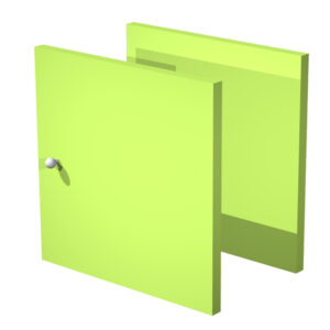 coppia antine verde neon per libreria rainbow