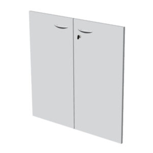 coppia ante in melamin. x libreria bassa l76cm bianco