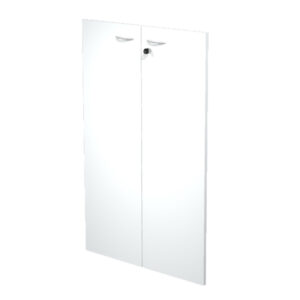 coppia ante in melamin. x libreria alta l76cm bianco