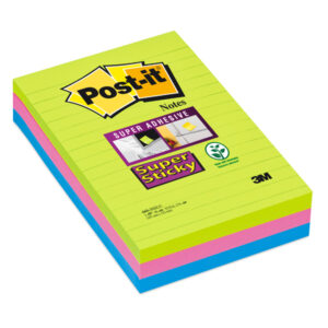 blocco 90foglietti post-it super sticky righe 101x152mm 660-3ssuc colori ultra