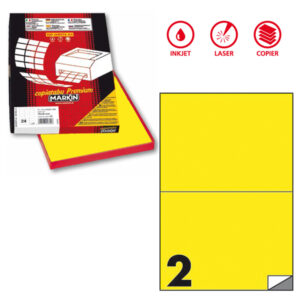 etichetta adesiva c/509 giallo fluo 100fg a4 210x148,5mm (2et/fg) mark