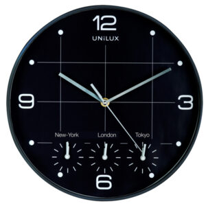 orologio da parete d30cm con 4 fusi on time unilux