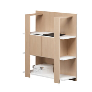 libreria bassa a 3 ripiani 100x38,6cm h124cm bianco/rovere - concept