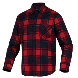 camicia da lavoro ruby in flanella di cotone tg. m rosso nero