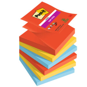 cf. 6pz blocco 90foglietti post-it super sticky z-notes 76x76mm r330-6ss-play