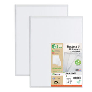 conf 25 buste a u in pp riciclato 22x30cm gaia sei rota