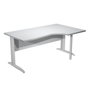 scrivania compact destro 160x60/80/100cm p. grigio fianchi vern. cromo easy