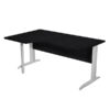 scrivania compact sx 160x60/80/100cm nero venato frass. f. vern. eff.cromo easy