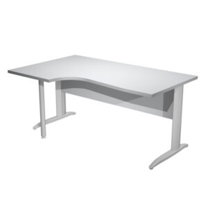 scrivania compact sx 160x60/80/100cm grigio f. vern. eff. cromo easy