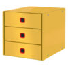 cassettiera 3 cassetti clickstore giallo cosy leitz