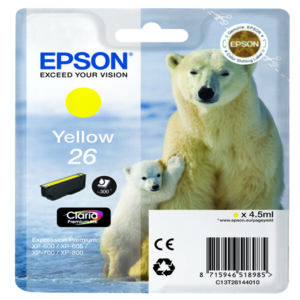 cartuccia giallo epson claria premium serie 26/orso polare in blister rs